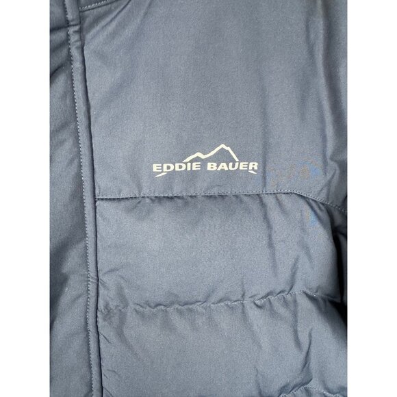 Eddie Bauer Men’s Down Puffer Jacket Winter Parka Full Zip Coat Large Blue - Picture 10 of 14